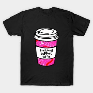 Pink Emotional Support Coffee T-Shirt